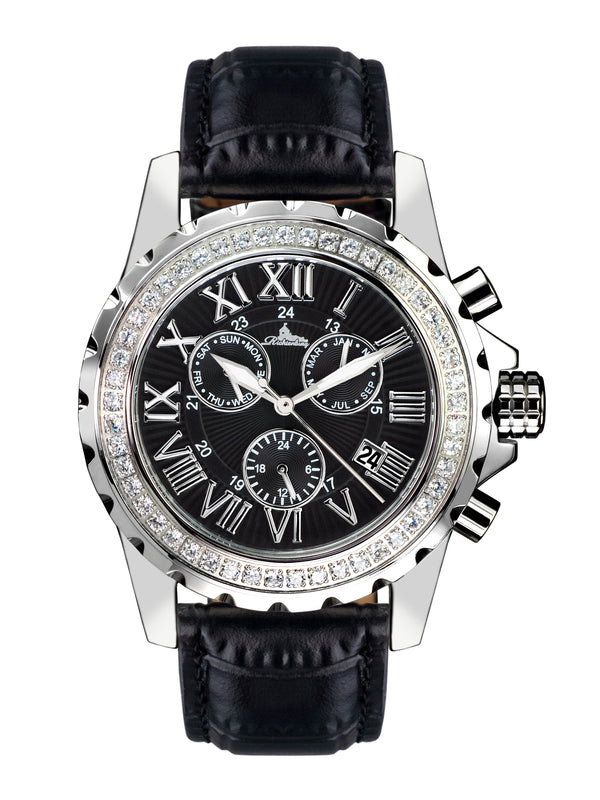 bracelet watches — Leather strap Romantica — Band — black silver