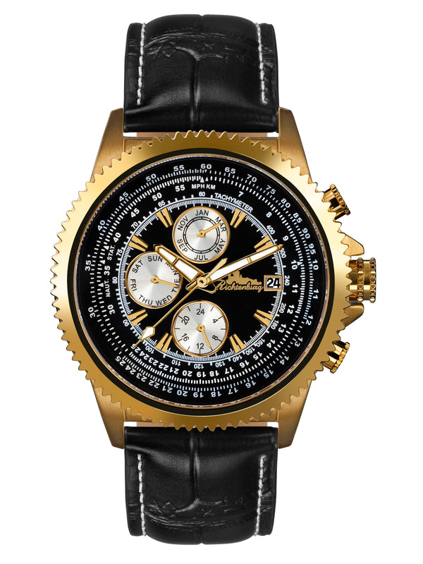 bracelet watches — Leather strap Panama — Band — black gold