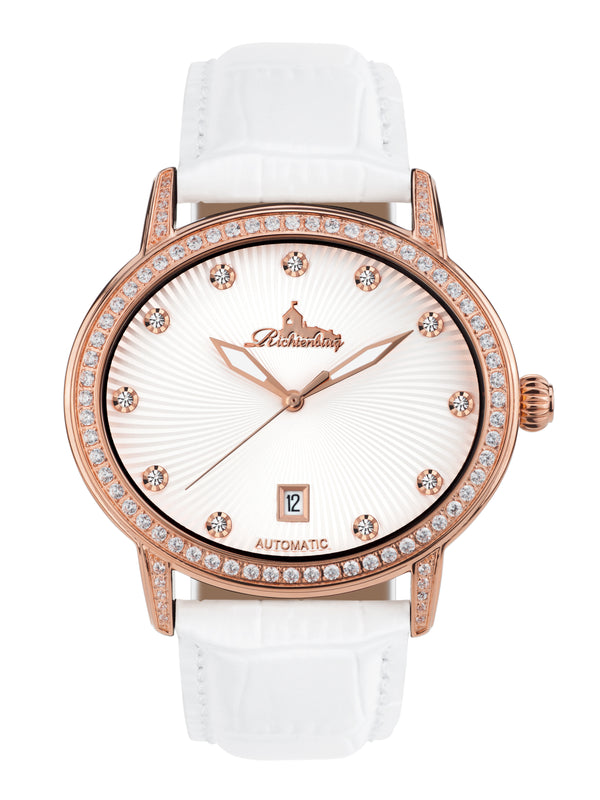 bracelet watches — Leather strap Dorothea — Band — white rose gold