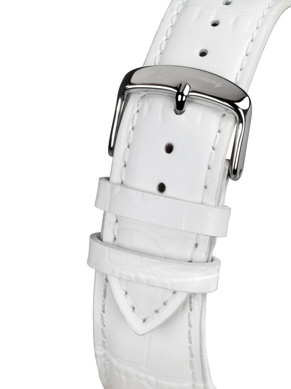 bracelet watches — Leather strap Clasica — Band — white silver
