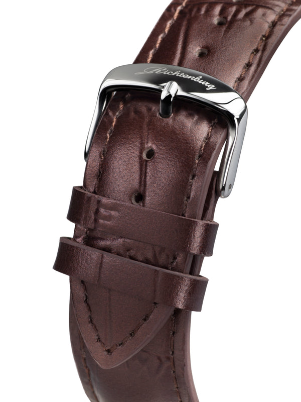 bracelet watches — Leather strap Lugano — Band — brown silver