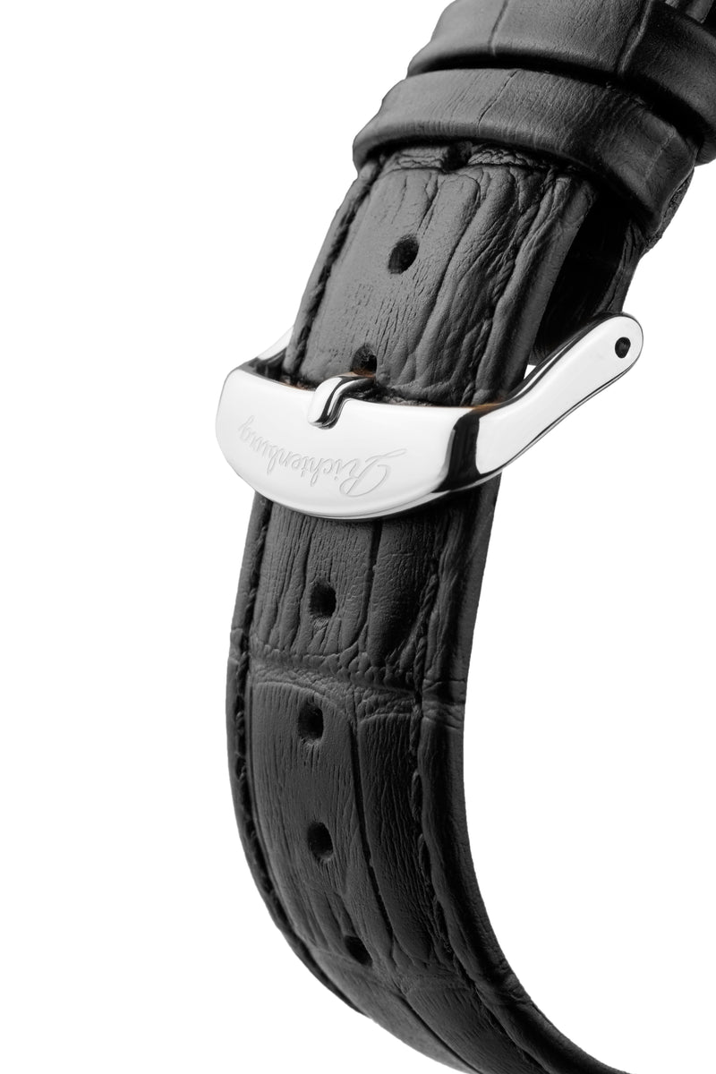 bracelet watches — Leather strap Threeway — Band — black silver