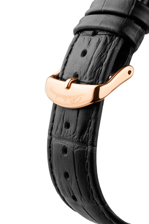 bracelet watches — Leather strap Threeway — Band — black rose gold