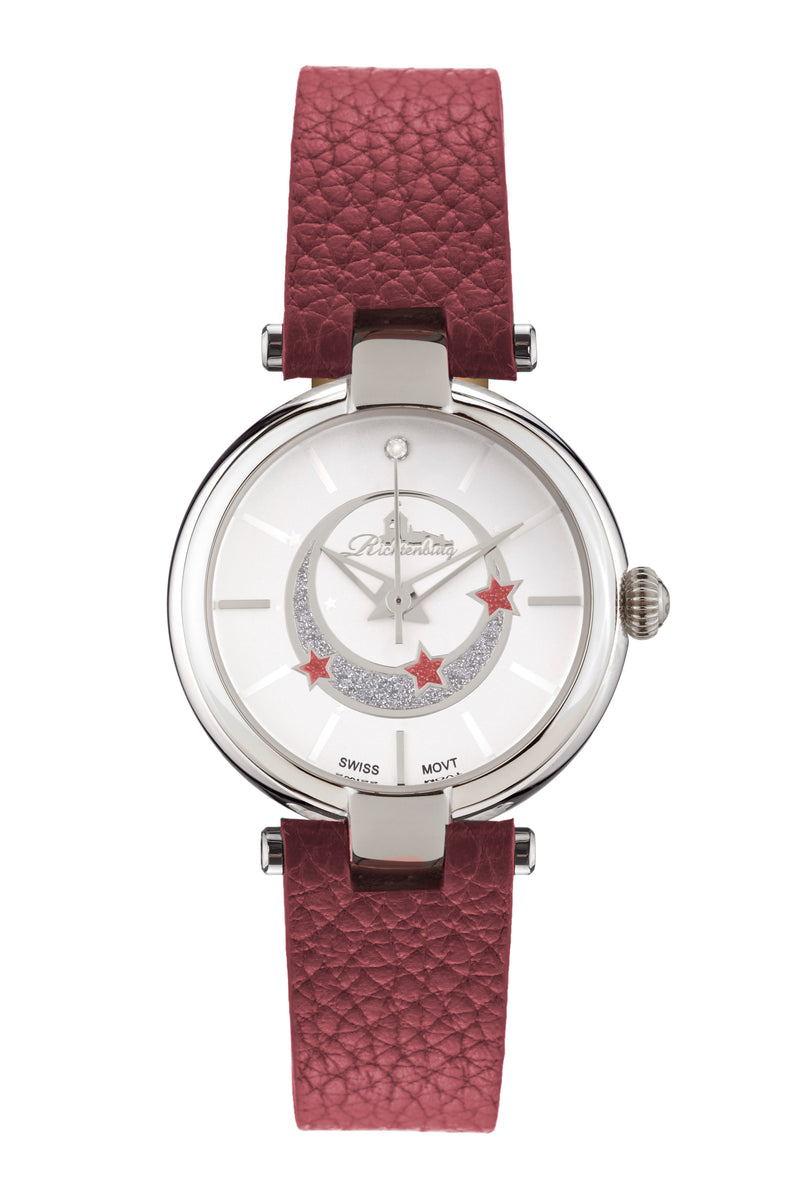 bracelet watches — Leather strap Vivana — Band — red silver
