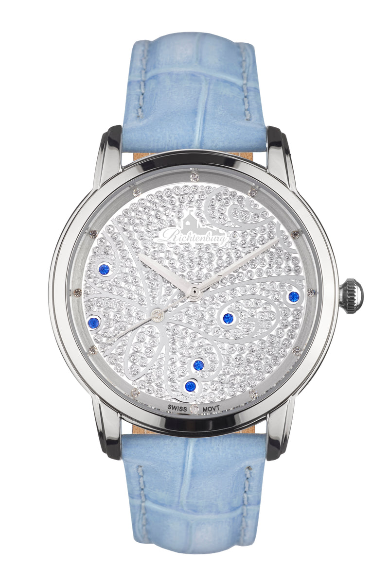 bracelet watches — Leather strap Zaara — Band — baby blue silver
