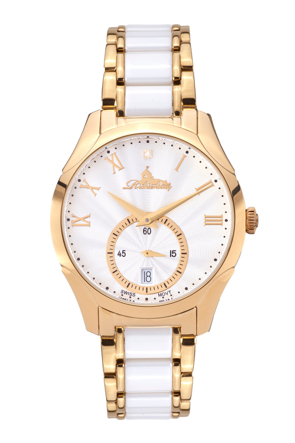 bracelet watches — Stainless steel-ceramic bracelet Belana — Band — white gold