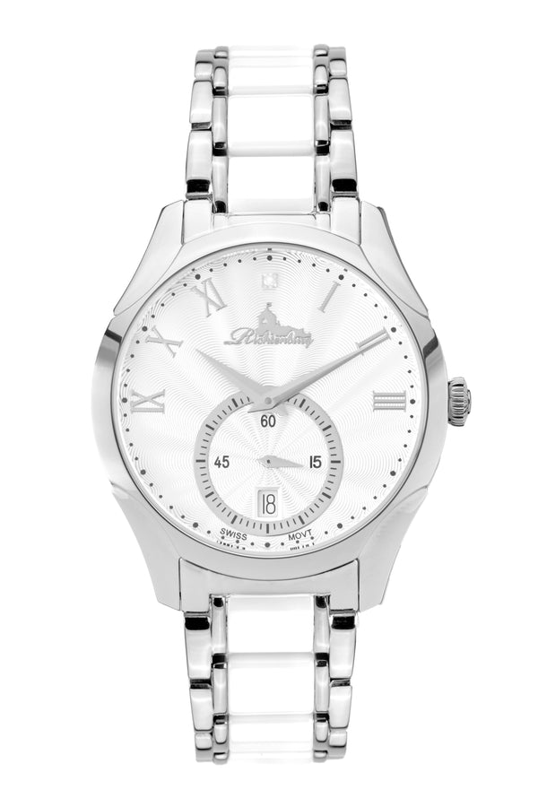 bracelet watches — Stainless steel-ceramic bracelet Belana — Band — white silver